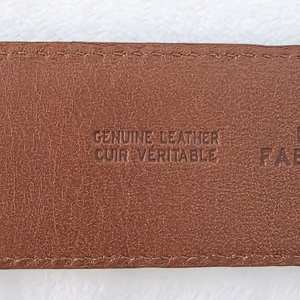 Nordstrom Men's Brown Sepia Genuine Leather Dress Belt Made in Italy Size 46 1.5